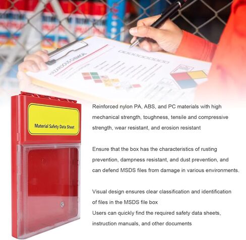YWBL-WH MSDS صندوق مرئي، خزانة تخزين مستندات آمنة مقاومة للماء والغبار مع مادة ABS PC من النايلون عالي القوة، لتخزين أوراق بيانات السلامة اليدوية في مواقع التثبيت in Saudi Arabia