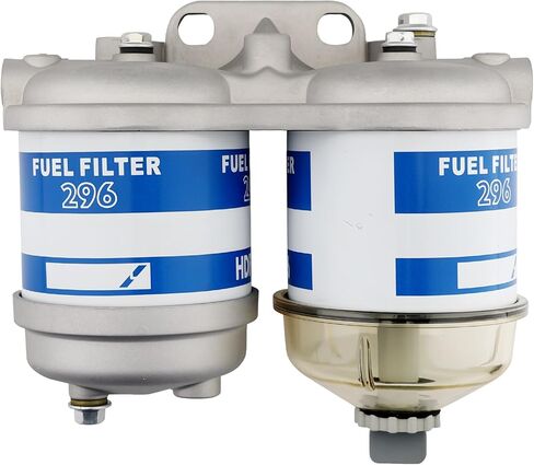 Dual Double Fuel Filter Assembly CAV Style Compatible With Ford 2000 2600 2910 3000 3600 3610 4000 4600 4610 5000 Tractor Models, Replaces# EBPN9N166AA,7111-296 in Kuwait