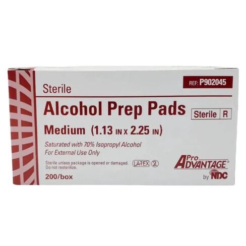 وسادات إعداد الكحول Pro Advantage P902045 معقمة متوسطة الحجم 1.13 بوصة × 2.25 بوصة 200/عبوة in Kuwait