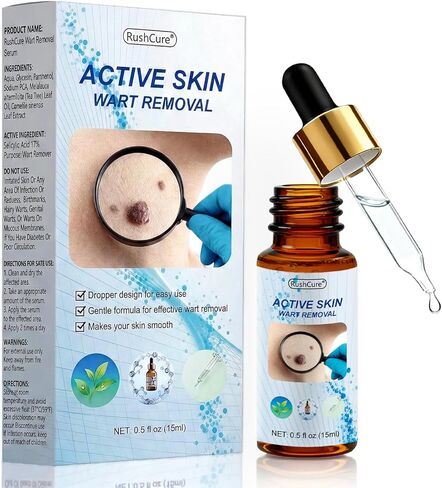 17% Salicylic Acid Wart Remover for Face & Body - Mole Remover Serum with Precision Dropper I Fast Acting Skin Tag Remover for Plantar, Common & Flat Wart I Gentle Formula (0.5FL.OZ) in Saudi Arabia