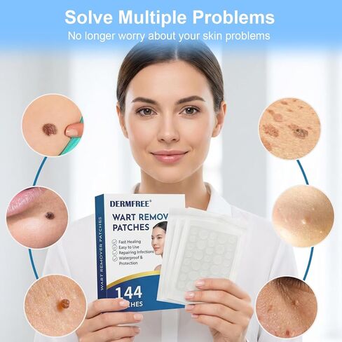 Wart Remover Patches, Fast & Easy Operate Hydrocolloid Waterproof Invisible Sticker, Suitable for All Skin, Friendly to New-User, 144Pcs in Kuwait