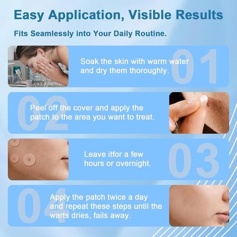 Wart Remover Patches, Fast & Easy Operate Hydrocolloid Waterproof Invisible Sticker, Suitable for All Skin, Friendly to New-User, 144Pcs in Kuwait