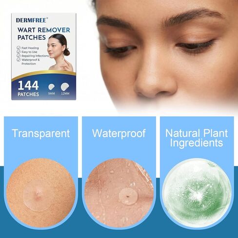 Wart Remover Patches, Fast & Easy Operate Hydrocolloid Waterproof Invisible Sticker, Suitable for All Skin, Friendly to New-User, 144Pcs in Kuwait