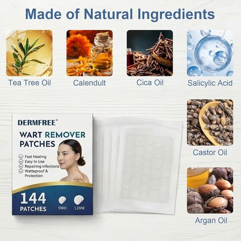 Wart Remover Patches, Fast & Easy Operate Hydrocolloid Waterproof Invisible Sticker, Suitable for All Skin, Friendly to New-User, 144Pcs in Kuwait