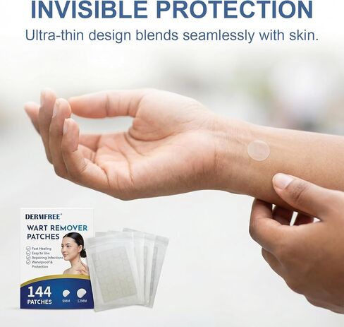Wart Remover Patches, Fast & Easy Operate Hydrocolloid Waterproof Invisible Sticker, Suitable for All Skin, Friendly to New-User, 144Pcs in Kuwait