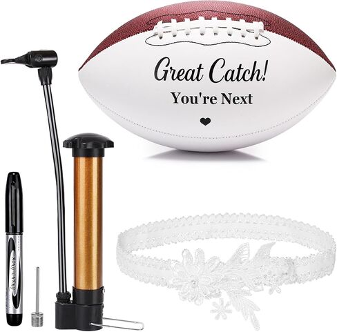 Wedding Football Autograph Football Lace Thigh Garter Signature Pen Pump for Groomsmen Bride Wedding Reception Game Toss Favor in Kuwait