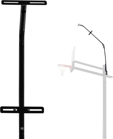 دعامة إضاءة على شكل طوق كرة السلة، تناسب 5*5، 6*6، 6*8، 8*8، 8*12 بوصة، عمود مربع يناسب مصابيح LED المختلفة ومع موقع تثبيت اللوحة الشمسية، قوي ومتين، سهل التركيب، الأضواء غير متضمنة in Kuwait