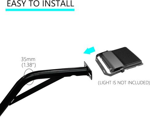 Basketball Hoop Light Bracket, Fit 5*5, 6*6, 6*8, 8*8, 8*12 Inch Square Pole, Fit Various LED Lights and with Solar Panel Install Location, Powerful & Durable, Easy Installation, LIGHTS NOT INCLUDED in Saudi Arabia