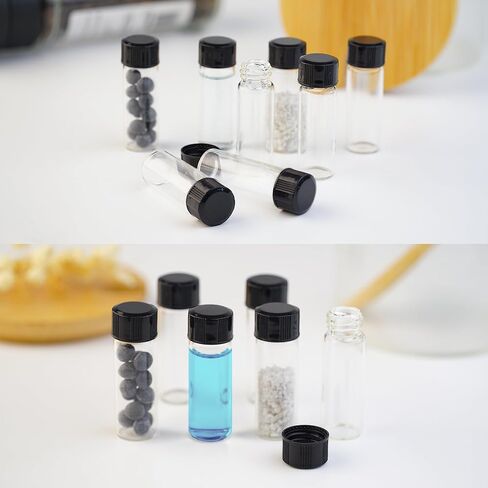 قوارير زجاجية شفافة صغيرة سعة 4 مل مع أغطية لولبية ووسادة من البولي إيثيلين، وقوارير عينات معملية مع أغطية، وحبر سائل مانع للتسرب، وزيوت، وعينات، وتخزين جزيئات الصخور بنفسك in Kuwait