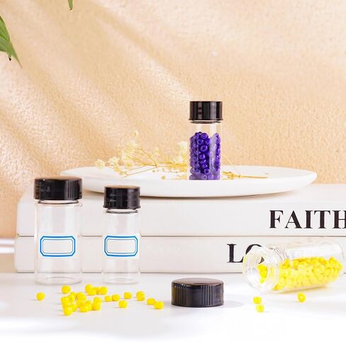 قوارير زجاجية شفافة صغيرة سعة 4 مل مع أغطية لولبية ووسادة من البولي إيثيلين، وقوارير عينات معملية مع أغطية، وحبر سائل مانع للتسرب، وزيوت، وعينات، وتخزين جزيئات الصخور بنفسك in Kuwait