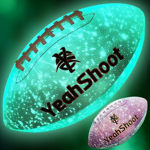 Glow in the Dark Football Size 9, Bright Luminous American Football for Night Play, Premium Fluorescent Outdoor Football, Unique Sports Gift in Saudi Arabia