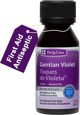 De La Cruz Gentian Violet - Violeta de Genciana - صبغة البنفسجي 1 ٪ من الإسعافات الأولية المطهر ، 1 fl oz in Kuwait