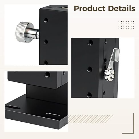 شريحة CNC ذات محور Z قابلة للتعديل بدقة، قاعدة متينة من الفولاذ المقاوم للصدأ باللون الأسود للتحكم في الارتفاع بشكل ثابت، مناسبة للعمل الجيد in Kuwait