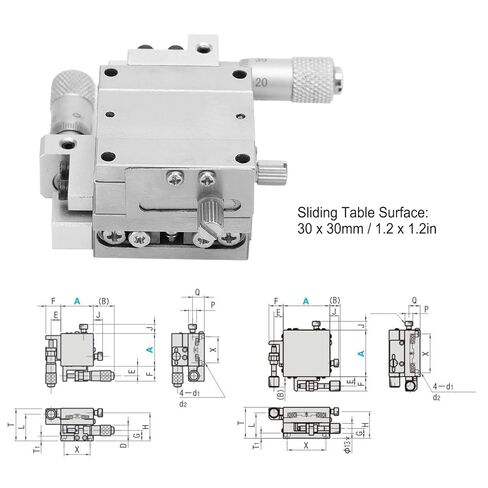 Linear Sliding Table XY Axis Manual Platform Cross Roller Stage Stainless Steel Guide Type 30x30mm M2GS30 for Precision Mechanical Equipment in Saudi Arabia