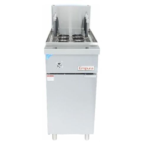 EMPURA Freestanding Natural Gas Pasta Cooker | Heavy-Duty Noodle Cooking Range with Thermostat Control for Restaurant Buffet | 11 Gallon Tank Capacity | 15.63"W x 35.38"D x 46.88"H, Stainless Steel in Kuwait