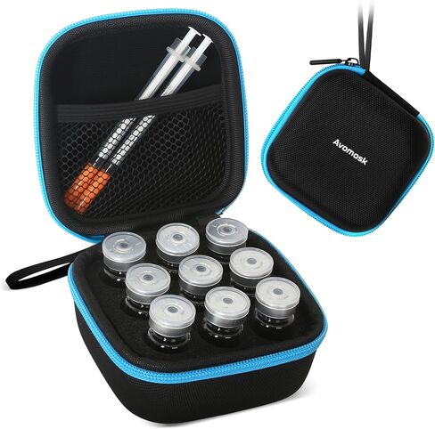 9 Slots 10ml Peptide Case, Insulin Vial Holder, Peptide Storage Case for Fridge and Travel, Fits 5ml10ml Standard Vials, Diabetic Supplies (Case Only) in Kuwait