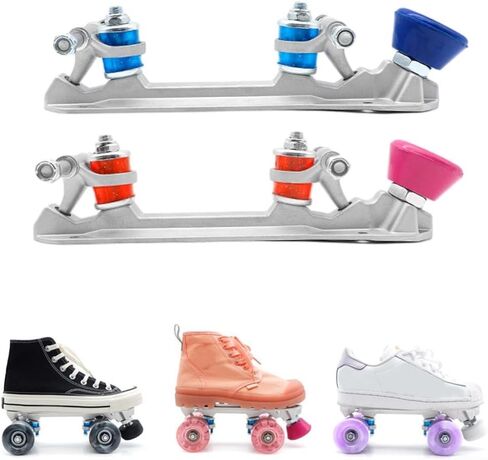 Aluminum Alloy Quad Roller Skate Plates Set, Roller Skating Plate Set, Adjustable-Height-Brake-Wheel-Truck For Indoor Roller Skating(43-45 black)(for size 43-45 red) in Kuwait