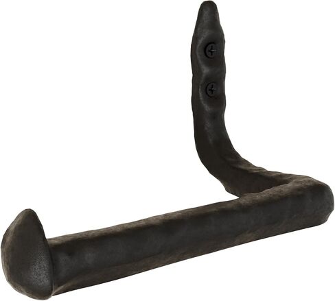 Rustic State Puntal Toilet Paper Holder Cast Iron Tissue Roll Hanger with Hammered Texture - Railroad Spike Industrial Design - Black in Kuwait