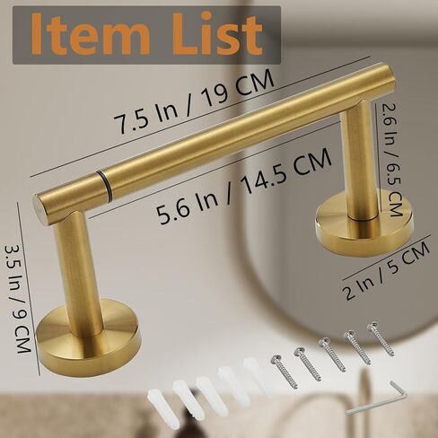 Toilet Paper Holder, Double Post Pivoting Design, Stainless Steel Rustproof Bathroom Tissue Holder, Wall Mount Fits Mega Rolls, for Home, RV, Commercial Bathroom Brushed Gold in Saudi Arabia