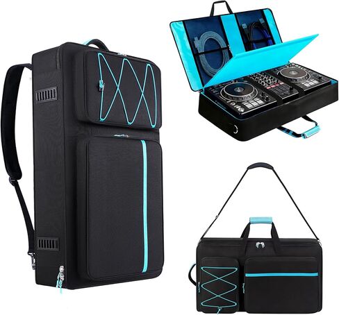 DJ Controller Case Compatible with DDJ-FLX10/ DDJ-GRV6/ REV5/ REV7/ SC LIVE 4/1000/ 1000SRT, Padded DJ Controller Bag with Multi- Pocket, DJ Backpack with 15.6" Laptop Compartment in Saudi Arabia