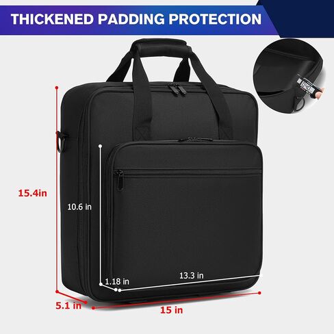 Padded Nylon Mixer Gig Bag Case, 15.4" x 15" x 5.1", Protector Gear Mixer Gig Bag with Removable Strap, DJ Controller Travel Shoulder Bag For RODECaster Pro II, TC Helicon GOXLR, MG10XU 10 in Kuwait