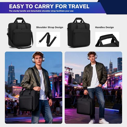 Padded Nylon Mixer Gig Bag Case, 15.4" x 15" x 5.1", Protector Gear Mixer Gig Bag with Removable Strap, DJ Controller Travel Shoulder Bag For RODECaster Pro II, TC Helicon GOXLR, MG10XU 10 in Kuwait