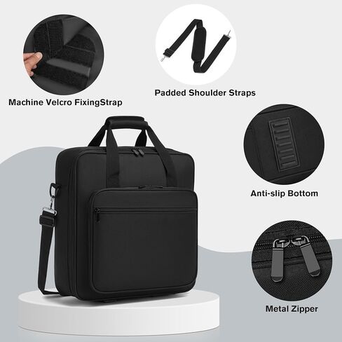 Padded Nylon Mixer Gig Bag Case, 15.4" x 15" x 5.1", Protector Gear Mixer Gig Bag with Removable Strap, DJ Controller Travel Shoulder Bag For RODECaster Pro II, TC Helicon GOXLR, MG10XU 10 in Kuwait