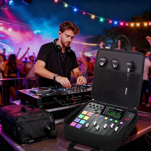 Padded Nylon Mixer Gig Bag Case, 15.4" x 15" x 5.1", Protector Gear Mixer Gig Bag with Removable Strap, DJ Controller Travel Shoulder Bag For RODECaster Pro II, TC Helicon GOXLR, MG10XU 10 in Kuwait