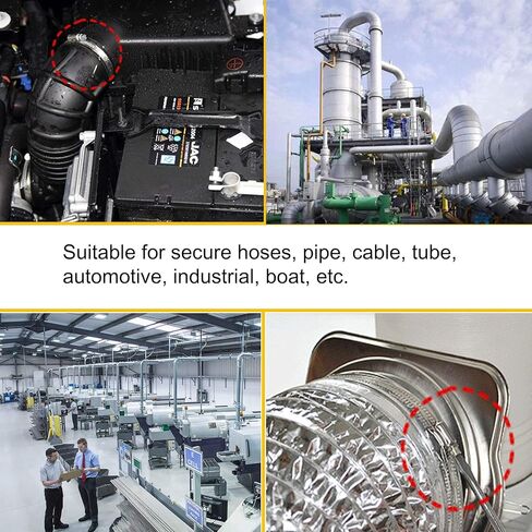 4 قطع 4.5 بوصة قابلة للتعديل 304 مشابك أنابيب من الفولاذ المقاوم للصدأ لـ 4 بوصات مشبك خرطوم مشبك أنابيب مشبك خرطوم محرك دودة (فضي) in Kuwait