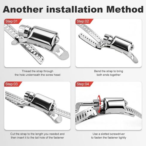 Hose Clamps Stainless Steel, Cut-To-Fit 32.81FT Metal Strap and 20 Fasteners, Worm Gear Drive Hose Clamp Metal Fuel Line Pipe Clamp for Plumbing, Automotive And Mechanical Application in Saudi Arabia