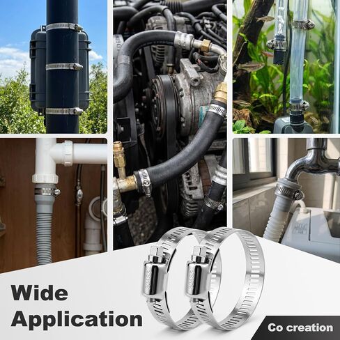 Hose Clamps Stainless Steel, Cut-To-Fit 32.81FT Metal Strap and 20 Fasteners, Worm Gear Drive Hose Clamp Metal Fuel Line Pipe Clamp for Plumbing, Automotive And Mechanical Application in Saudi Arabia