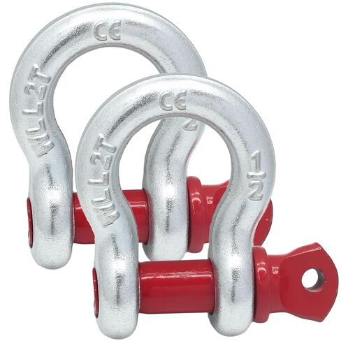 5 Pcs Heavy Duty D Ring Anchor Shackles, 1/2" Galvanized Clevis Shackle Screw Pin, 2 Ton (4408 lbs) Shackle for Tow Strap/Winch/Traction Steel Wire/Vehicle Recovery in Kuwait