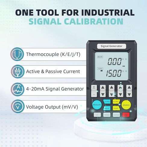 4-20mA Signal Generator Calibrator Portable Industrial Process Calibrator with Voltage Current Thermocouple Output Programmable PLC Test Signal Generator Backlit LCD-C703S in Saudi Arabia