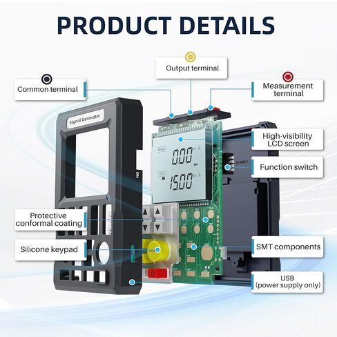 4-20mA Signal Generator Calibrator Portable Industrial Process Calibrator with Voltage Current Thermocouple Output Programmable PLC Test Signal Generator Backlit LCD-C703S in Saudi Arabia