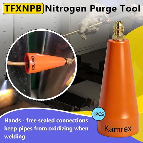 TFXNPB Nitrogen Purge Tool-HVAC Nitrogen Purge Regulator Adapter for Purging and Brazing Refrigeration Tube, Nitrogen Purge Boot Regulator with Multi-Size O-Ring Seal(Orange) in Kuwait