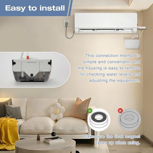 Mini Split Condensate Pump 100-240 V, Ac Hvac Silent Condensate Pump, 50/60 Hertz, Ultra Quiet Wall-Mounted External Type, Suitable For Indoor Air Conditioners, Hvac, Dehumidifiers in Saudi Arabia
