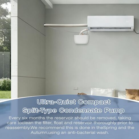 Mini Split Condensate Pump 100-240 V, Ac Hvac Silent Condensate Pump, 50/60 Hertz, Ultra Quiet Wall-Mounted External Type, Suitable For Indoor Air Conditioners, Hvac, Dehumidifiers in Saudi Arabia