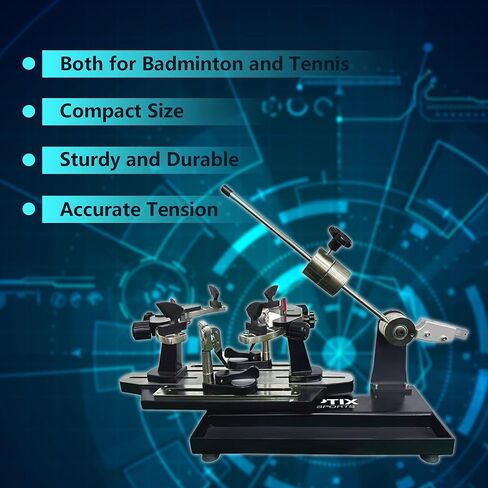 GT-120 آلة التوتير ذات الوزن المنخفض، آلة التوتير اليدوية لمضرب التنس المكتبي، مع الأدوات والملحقات in Kuwait