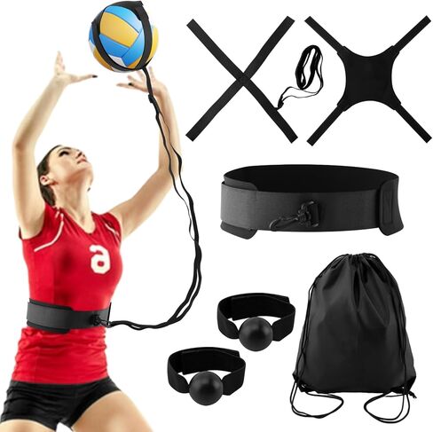 Volleyball Training Equipment Aid,Solo Volleyballs Trainer to Practice Serve,Setting,Spiking And Pass,Adjustable Volleyball Practice Equipment for Teens,Girls,Boys Gift for Beginners & Pro ﻿ in Saudi Arabia