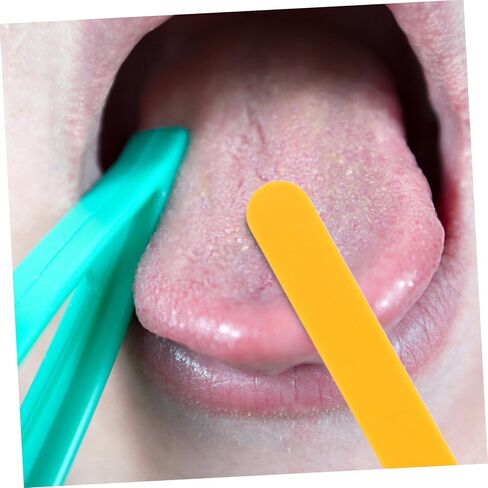 PartyKindom 20pcs Plastic Tongue Depressors for Boys and Girls Oral Hygiene Tools Tongue Scraper Stabilizing Device Comfortable Handle Multi-functional Design in Saudi Arabia