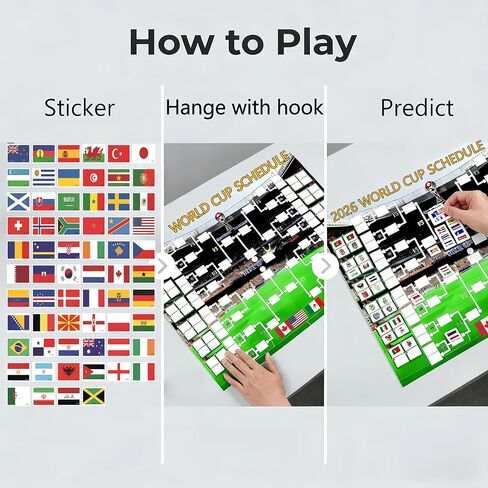 ملصق YXYOUNG DIY لتوقع جدول كأس العالم 2026، ملصق أعلام وطنية قابل لإعادة الاستخدام، مخطط جداري لقوس البطولة مقاس 27 × 40 بوصة، هدية عيد الحب لمحبي كرة القدم وحفلة يوم لعبة كرة القدم in Saudi Arabia
