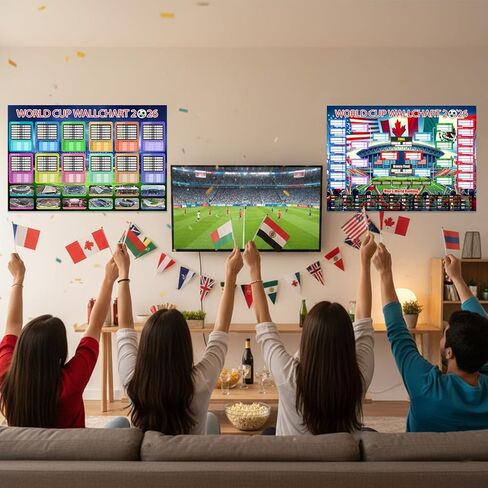 World Cup Schedule Poster 2026&Final Round 48-Team Collection Showcase,2Pcs Functional Folded Poster&Ballpoint Pen,Football World Cup Soccer Merchandise&Accessories Decorations,Gifts for Soccer Fans in Saudi Arabia