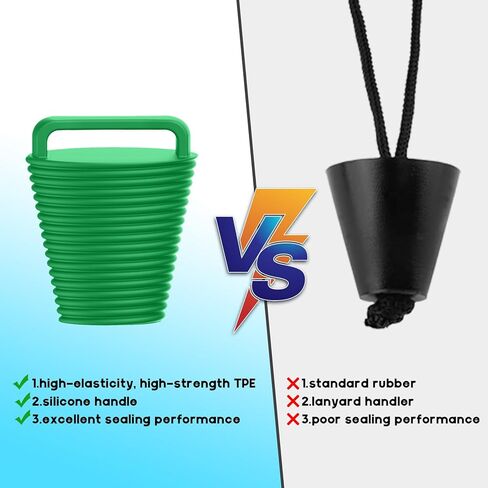 8 Pcs Kayak Scupper Plugs Kit with Silicone Handles 2 Sizes Scupper Plugs Drain Holes Stopper Non-Slip Easy Installation Waterproof & Leak-Proof for Kayaks Canoes Fishing Boats (Green, Small) in Kuwait