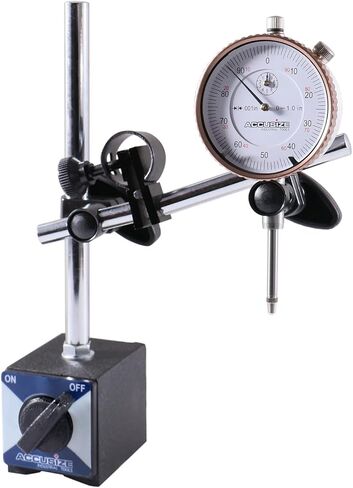 Accusize Industrial Tools 3 Pc Set, 110 Lb Capacity Magnetic Base, 0-1'' by 0.001'' Dial Indicator and 22 Ps Indicator Point Kit, Eg01-1039 in Saudi Arabia