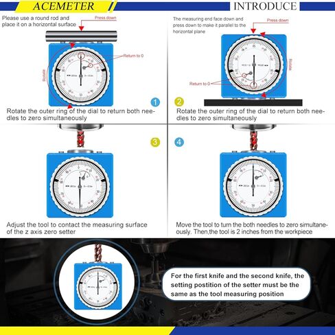 Z Axis Zero Setting 0-0.1'' X 0.001'', 2" Zero CNC Instrument Setter,CNC Machining Center Blade Adjuster,for CNC Lathe,Milling Machine,Drilling Machine in Kuwait