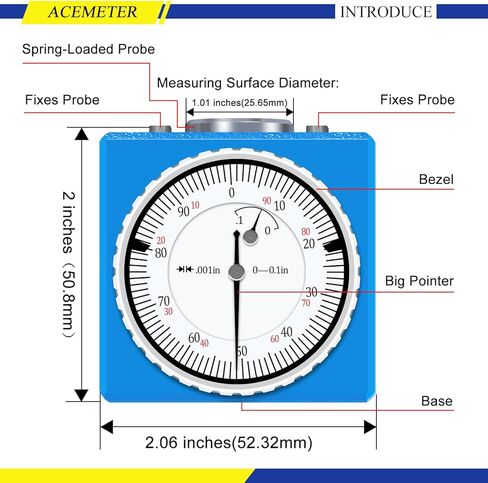 Z Axis Zero Setting 0-0.1'' X 0.001'', 2" Zero CNC Instrument Setter,CNC Machining Center Blade Adjuster,for CNC Lathe,Milling Machine,Drilling Machine in Kuwait