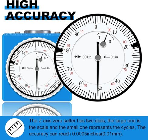 Z Axis Zero Setting 0-0.1'' X 0.001'', 2" Zero CNC Instrument Setter,CNC Machining Center Blade Adjuster,for CNC Lathe,Milling Machine,Drilling Machine in Kuwait
