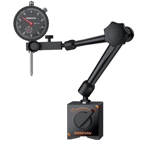 حامل قاعدة مغناطيسي لمؤشر القرص - 176 رطل/80 كجم أقصى سحب، 3 مفاصل قابلة للتعديل، حامل فولاذي ثابت 3/8 بوصة لمعالجة الأدوات الآلية والفحص الدقيق in Kuwait