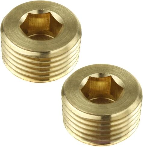 50136 قابس سداسي عشري غارق لعداد الضاغط - لأجزاء الأنظمة الهوائية لضاغط الهواء 50136-2 حزمة - قابس مقبس سداسي داخلي - 1/2 بوصة نحاس صلب ذكر NPT خيط 1200 PSI 2-Pack أصفر in Kuwait