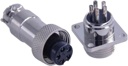 5-pack GX12 connector square flange 2pin3pin4pin5pin6pin7pin diameter 12mm push-pull circular connector(5pin) in Kuwait